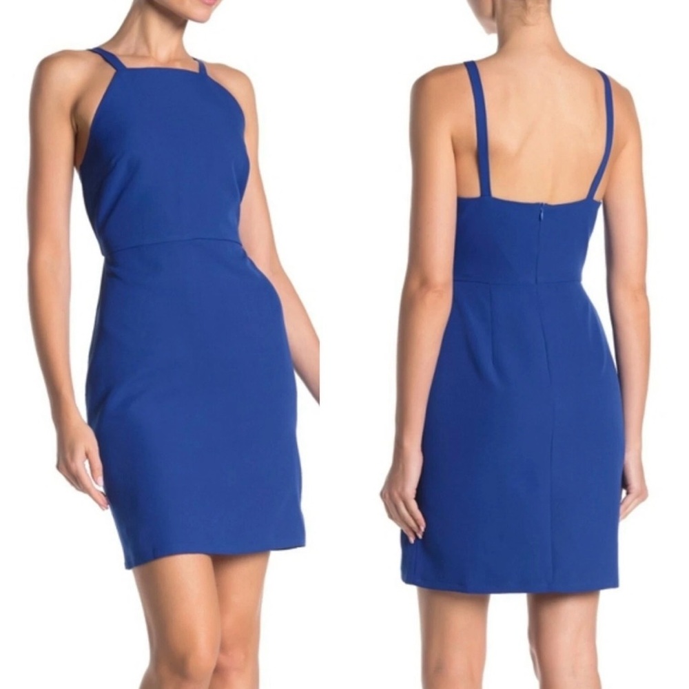 NSR Diana Sleeveless Mini Dress Royal Blue Date Cocktail Summer Chic $82- Sz L